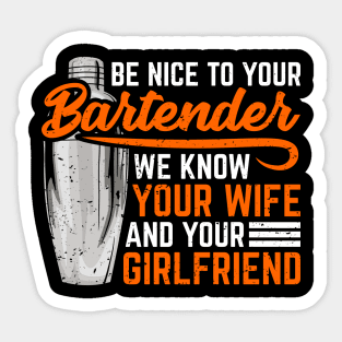 Funny Bartender Barkeeper Gift Sticker